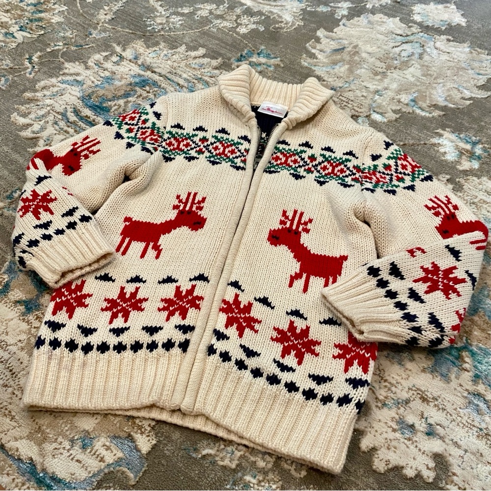 Hanna Andersson Dear Deer Sweater Jacket Size 5